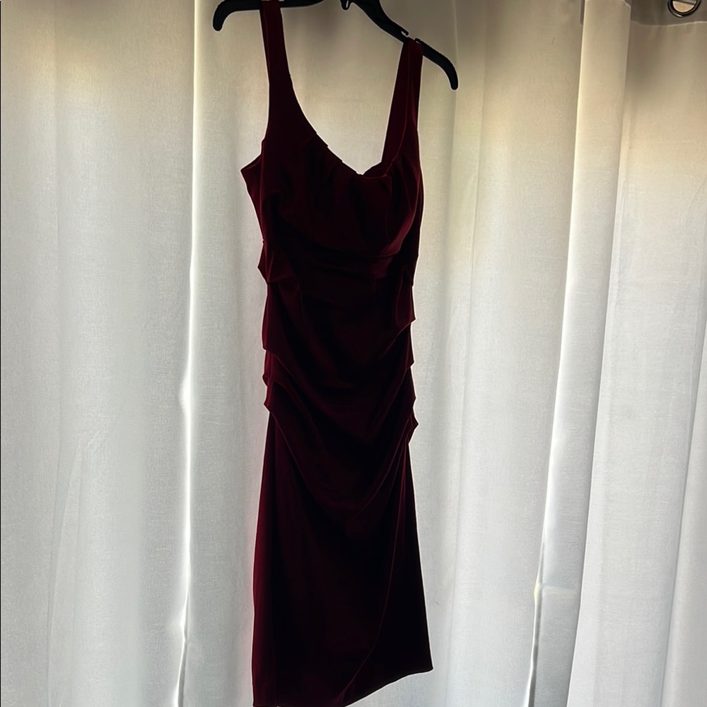 Signature by Sangria Asymmetrical Wine Dress